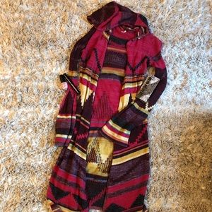 Free People Aztec Style Hooded Sweater